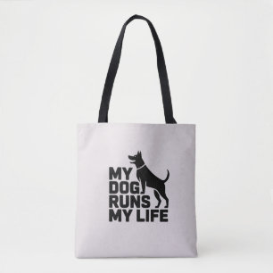 Bolsa Tote Minha Cadela Manda na Minha Vida Arte de Citação M