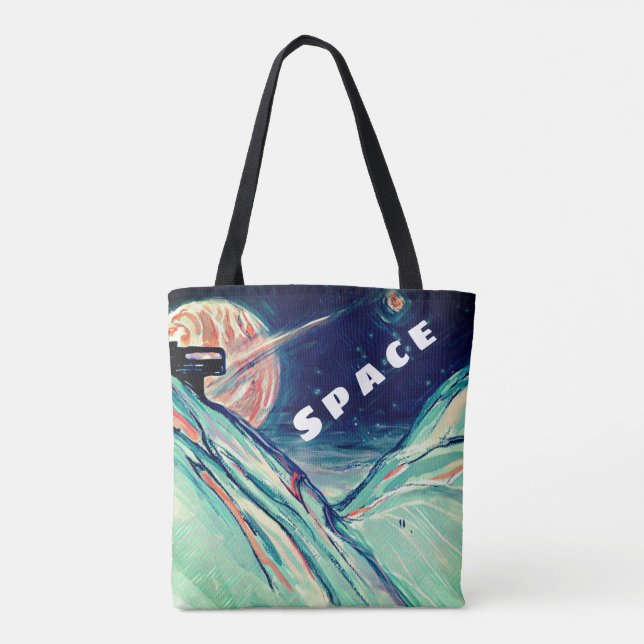 Bolsa Tote Minha futura casa no espaço, outro planeta (Verso)