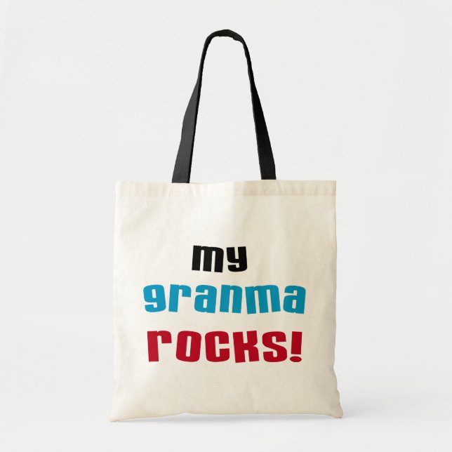 Bolsa Tote Minha Granma Rocks T shirts e presentes (Frente)