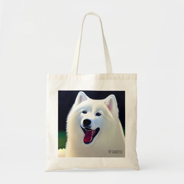 Bolsa Tote Minha Ideia de Presente Personalizada Samoyed, Cut (Frente)