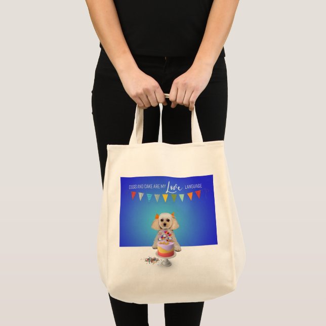 Bolsa Tote "Minha Língua de Amor" Grocery Tote Bag (Frente (produto))