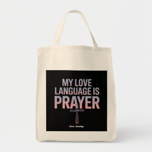 Bolsa Tote Minha Linguagem De Amor É Oração Jesus Design Cris