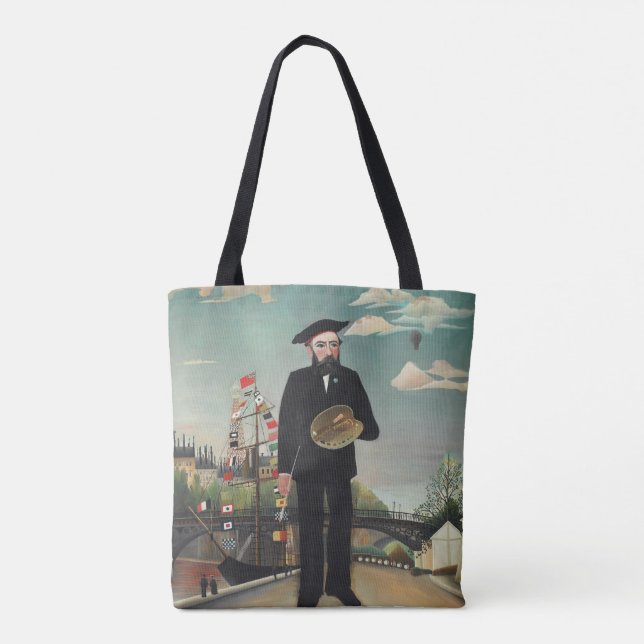 Bolsa Tote Minha Paisagem de Retrato 1890, Henri Rousseau (Verso)