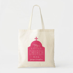 Bolsa Tote Minha pequena igreja, linda, rosa-escuro, abdome o