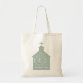 Bolsa Tote Minha pequena sacola de igreja, linda, verde perso