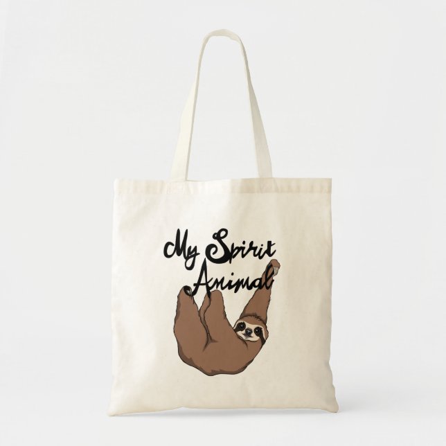 Bolsa Tote Minha preguiça bonito animal do espírito (Frente)