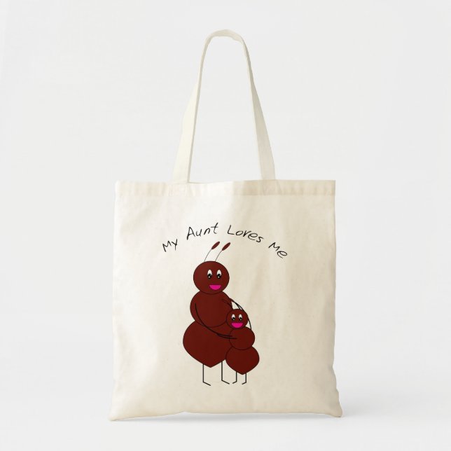 Bolsa Tote Minha Tia Me Ama Família de Formiga Fofa (Frente)