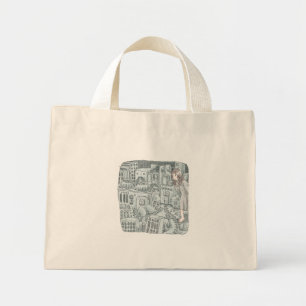Bolsa Tote Mini さ な む じ 灰 色 い の 細 か い 機 械 em が em た em く em さ em ん