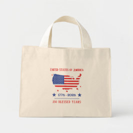 Bolsa Tote Mini 250 Anos Abençoados Patrióticos Americanos