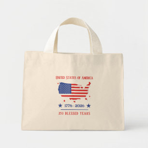 Bolsa Tote Mini 250 Anos Abençoados Patrióticos Americanos