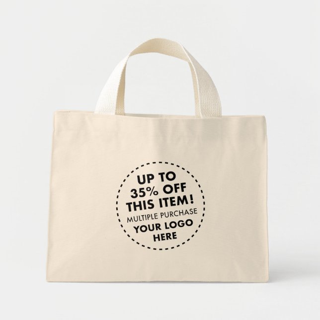 Bolsa Tote Mini 35% DE DESCONTO de Comprar em Massa Personalizado  (Frente)