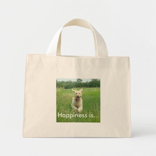 Bolsa Tote Mini A felicidade é...Tote Bag (Frente)