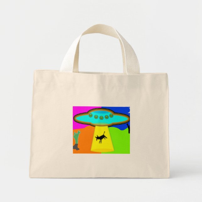 Bolsa Tote Mini Abdução de alienígenas (Frente)