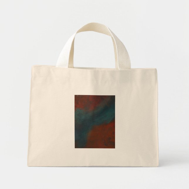 Bolsa Tote Mini Abstrato 1: Vermelho e azul (Frente)