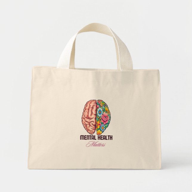 Bolsa Tote Mini Acabe com o Stigma Mental Health Awarness Tote Bag (Frente)