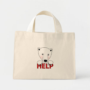 Bolsa Tote Mini Ajuda para a barra de urso polar
