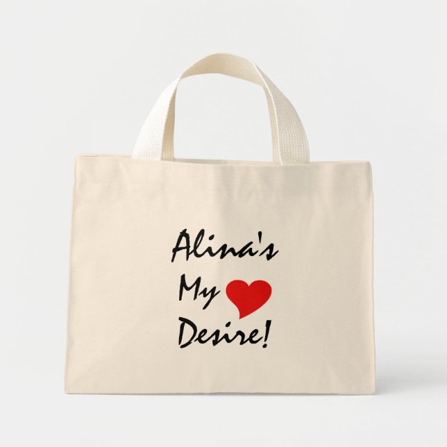 Bolsa Tote Mini Alina é o meu desejo de coração (Frente)