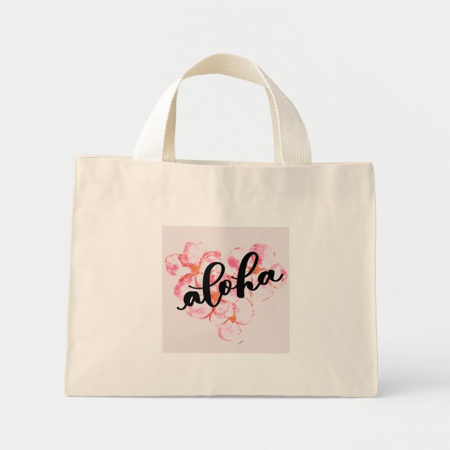 Bolsa Tote Mini Aloha Plumeria Tote Bag (Frente)