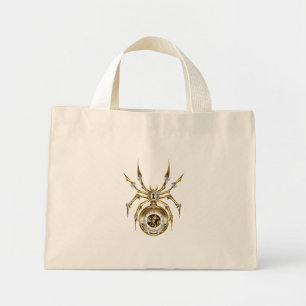 Bolsa Tote Mini Aranha Steampunk no fundo roxo
