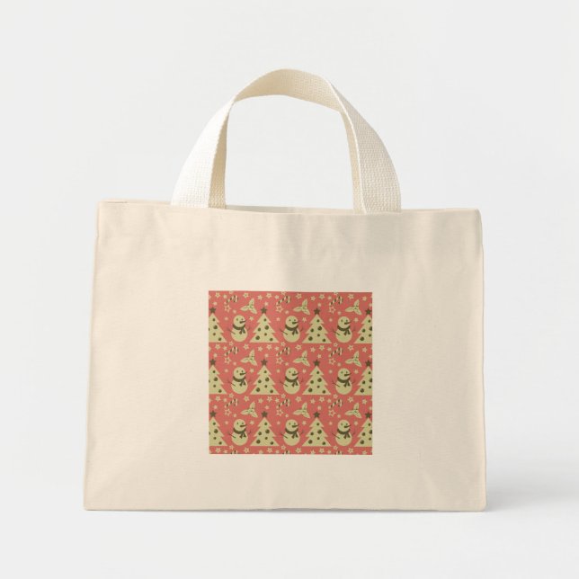 Bolsa Tote Mini Árvores de Natal holandesas (Frente)