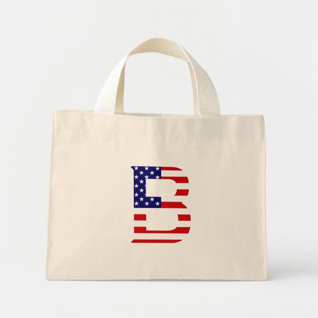 Bolsa Tote Mini B Monograma sobreposto no U Flag jtcnt (Frente)