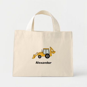 Bolsa Tote Mini Backhoe Amarelo com Carregador Personalizado