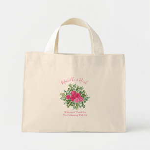 Bolsa Tote Mini Bag Bright Pink Floral Wedding Hotel