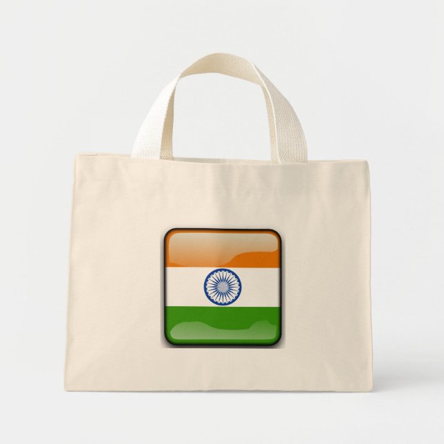 Bolsa Tote Mini Bandeira da Índia (Frente)