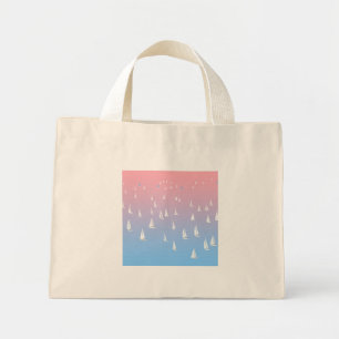 Bolsa Tote Mini Barcos à vela no oceano