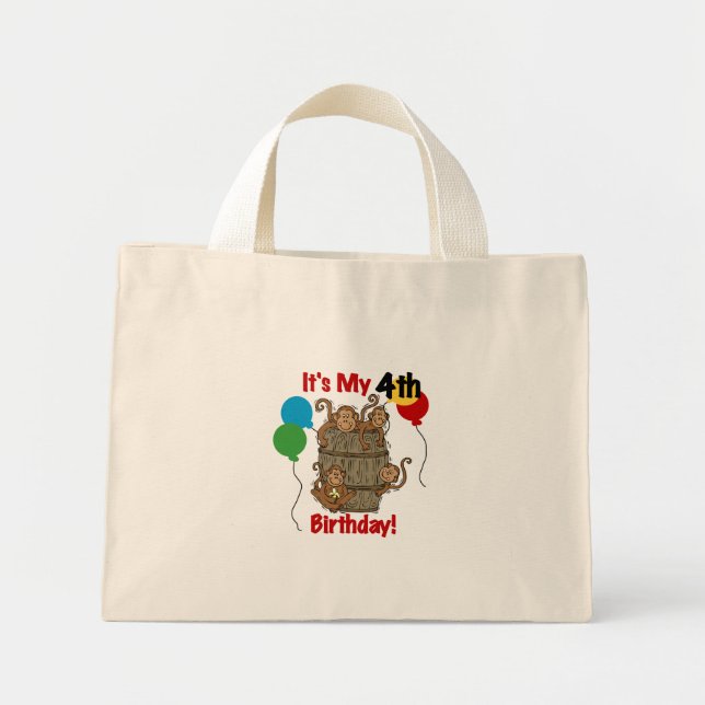 Bolsa Tote Mini barril de macacos 4º aniversário (Frente)