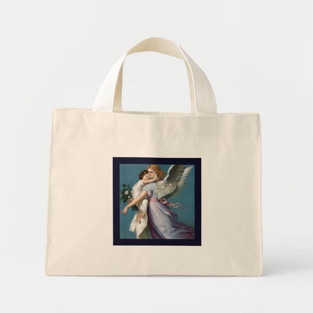 Bolsa Tote Mini Bela Pintura do Anjo da Guarda (Frente)
