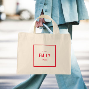 Bolsa Tote Mini Beleza Vermelha Chic Rouge / Marca de Moda Promo