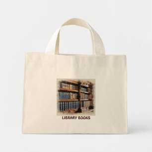 Bolsa Tote Mini Biblioteca Medieval e Livros de Antiguidade Trabal