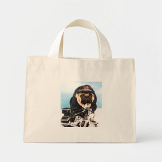 Bolsa Tote Mini Biker Pug Tote Bag
