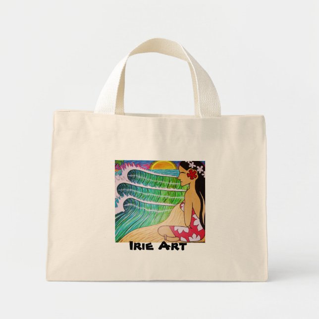 Bolsa Tote Mini Blogue - Sunset Hinano Girl (Frente)