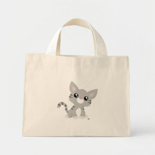Bolsa Tote Mini Bolsas claras de Gatinho de Cinza