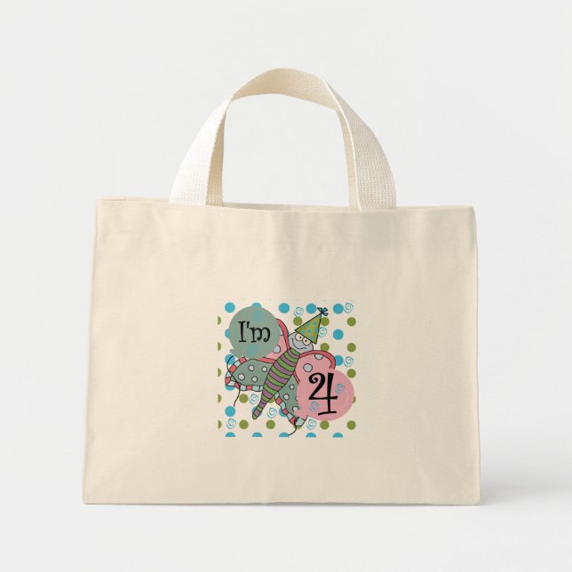 Bolsa Tote Mini Borboleta 4º Aniversário Camisetas e presentes (Frente)