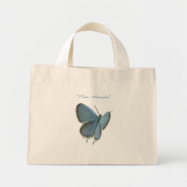 Bolsa Tote Mini Borboleta Azul De Altura Oriental (Frente)
