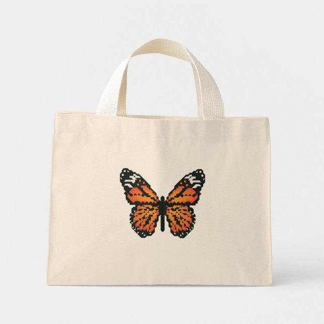 Bolsa Tote Mini Borboleta monarca em polígono (Frente)