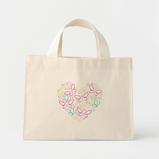 Bolsa Tote Mini Borboletas brilhantes (Frente)