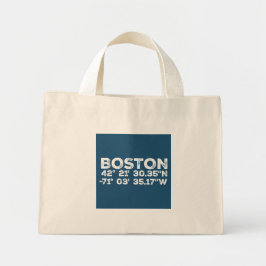 Bolsa Tote Mini Boston e Coordenadas em Fonte Distorcida