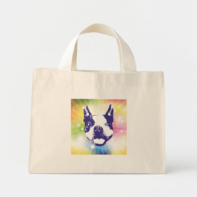 Bolsa Tote Mini Boston Terrier Sunburst (Frente)