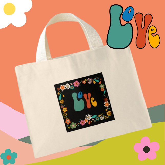 Bolsa Tote Mini Botânica do AMOR 70 com opção Personalização (Criador carregado)