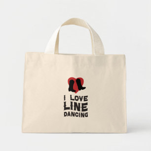 Bolsa Tote Mini Botas de Cowboy Dança em Linha Música Country