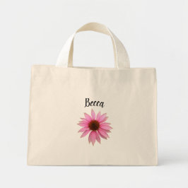 Bolsa Tote Mini Bright Purple Coneflower Personalized