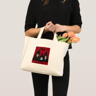 Bolsa Tote Mini bruxas negras engraçadas assustam truques ou trav