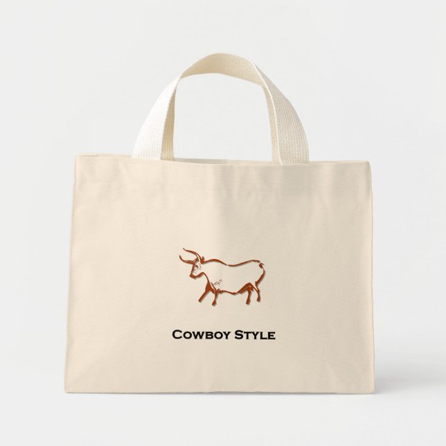 Bolsa Tote Mini Bull Cowboy Style Brown (Frente)
