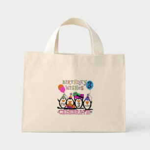 Bolsa Tote Mini Camisetas e presentes aniversário de 3 anos de pin