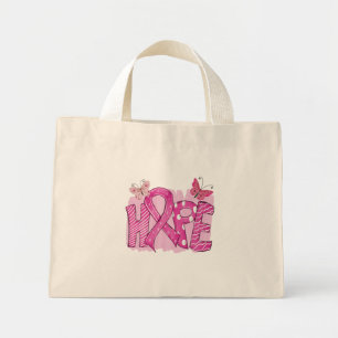 Bolsa Tote Mini Cancer de Sobrevivência do Guerreiro de Fita Rosa