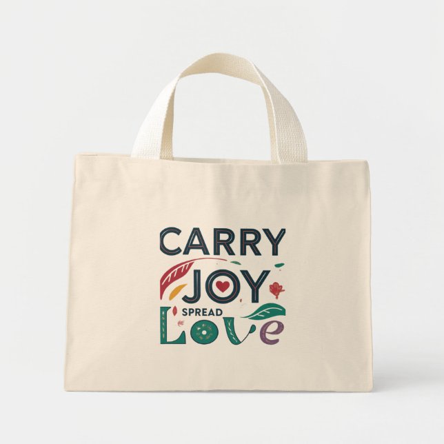 Bolsa Tote Mini Carregar Joy, Spread Love Tiny Bag (Frente)